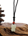 Baikalla Jewelry Jade Pendant Necklace Baikalla "Lucky Kitten" White Nephrite Jade Pendant Necklace