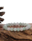 Baikalla Jewelry jade beads bracelet Jadeite Jade 7.5mm Round Ice Blue Green Beads Bracelet ( 7.5 mm )