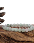 Baikalla Jewelry jade beads bracelet Jadeite Jade 7.5mm Round Ice Blue Green Beads Bracelet ( 7.5 mm )