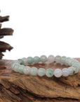 Baikalla Jewelry jade beads bracelet Jadeite Jade 7.5mm Round Ice Blue Green Beads Bracelet ( 7.5 mm )