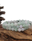 Baikalla Jewelry jade beads bracelet 6.5 inches Jadeite Jade 7.5mm Round Ice Blue Green Beads Bracelet ( 7.5 mm )