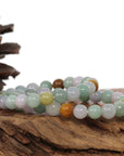 Baikalla Jewelry jade beads bracelet 6.5 inches Genuine Jadeite Jade Round Multiple Colors Beads Bracelet ( 8 mm)