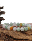 Baikalla Jewelry jade beads bracelet Genuine Jadeite Jade Round Multiple Colors Beads Bracelet ( 8 mm)