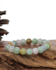 Baikalla Jewelry jade beads bracelet Genuine Jadeite Jade Round Multiple Colors Beads Bracelet ( 8 mm)