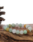 Baikalla Jewelry jade beads bracelet Genuine Jadeite Jade Round Multiple Colors Beads Bracelet ( 8 mm)