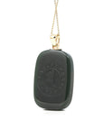 Baikalla Jewelry Gold Jade Pendant Baikalla™ 14K Yellow Gold Genuine Nephrite Dark Green Jade " Da Hei Tian " Pendant Necklace