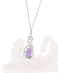 Baikalla Jewelry Gemstone Pendant Necklace 18k White Gold Genuine AAA Royal Amethyst Pendant Necklace