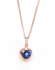 Baikalla Jewelry Gold Sapphire Necklace 18K Sapphire Necklace 18k Rose Gold  Lab. Created Sapphire, Ruby & CZ Pendant Necklace