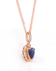 Baikalla Jewelry Gold Sapphire Necklace 18k Rose Gold  Lab. Created Sapphire, Ruby & CZ Pendant Necklace