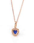 Baikalla Jewelry Gold Sapphire Necklace 18k Rose Gold  Lab. Created Sapphire, Ruby & CZ Pendant Necklace