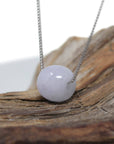 Baikalla Jewelry Jade Pendant Necklace Baikalla™ "Good Luck Button" Necklace Real Lavender Jade Lucky TongTong Donut Pendant Necklace