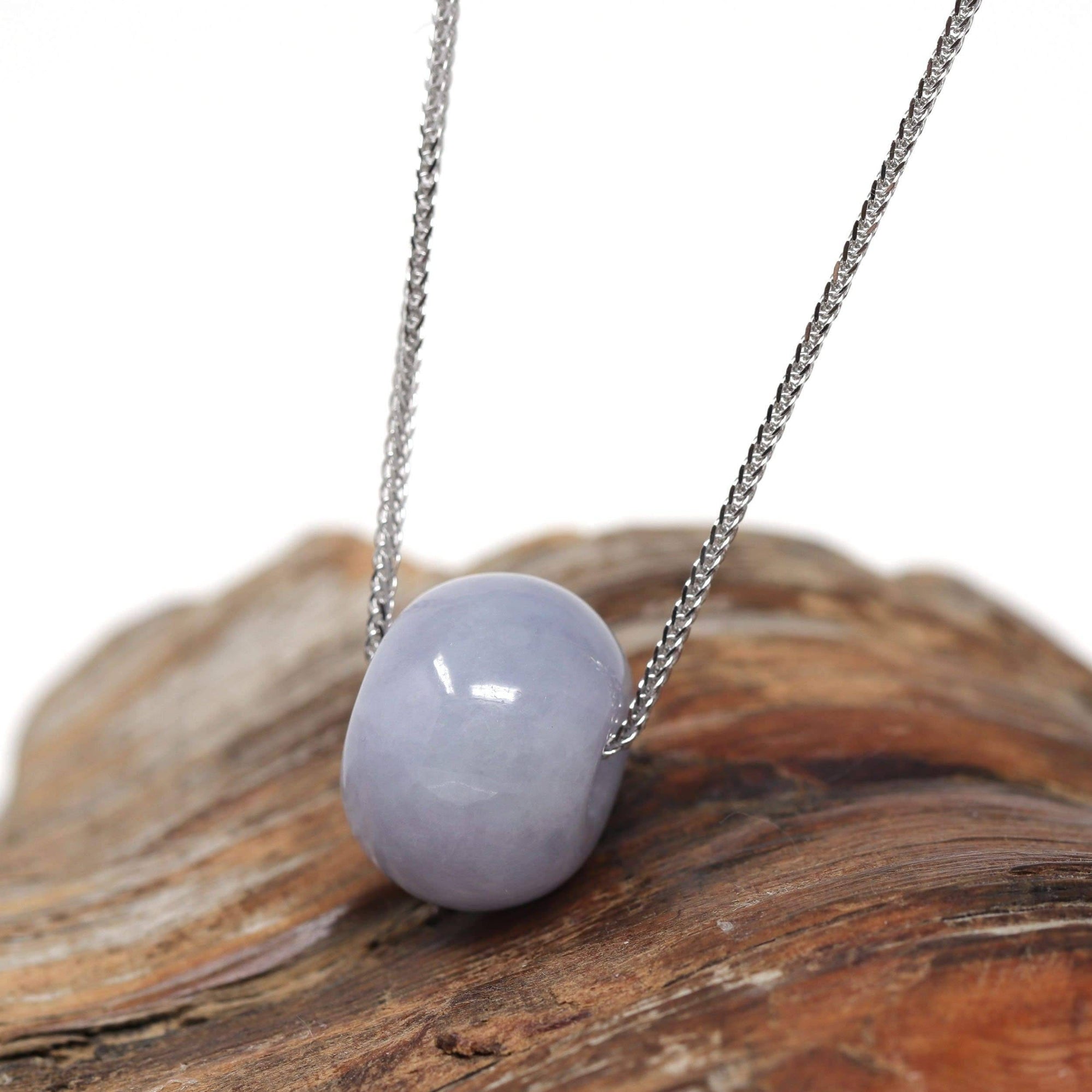 Baikalla Jewelry Jade Pendant Necklace Baikalla™ "Good Luck Button" Necklace Real Lavender Jade Lucky KouKou Pendant Necklace