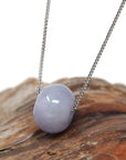 Baikalla Jewelry Jade Pendant Necklace Baikalla™ "Good Luck Button" Necklace Real Lavender Jade Lucky KouKou Pendant Necklace