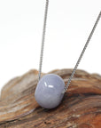 Baikalla Jewelry Jade Pendant Necklace Baikalla™ "Good Luck Button" Necklace Real Lavender Jade Lucky KouKou Pendant Necklace