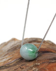 Baikalla Jewelry Jade Pendant Necklace Baikalla™ "Good Luck Button" Necklace Real Blue-Green Jade Lucky TongTong Pendant Necklace