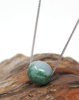 Baikalla Jewelry Jade Pendant Necklace Baikalla™ "Good Luck Button" Necklace Real Blue-Green Jade Lucky TongTong Pendant Necklace