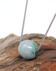 Baikalla Jewelry Jade Pendant Necklace Baikalla™ "Good Luck Button" Necklace Real Blue-Green Jade Lucky TongTong Pendant Necklace