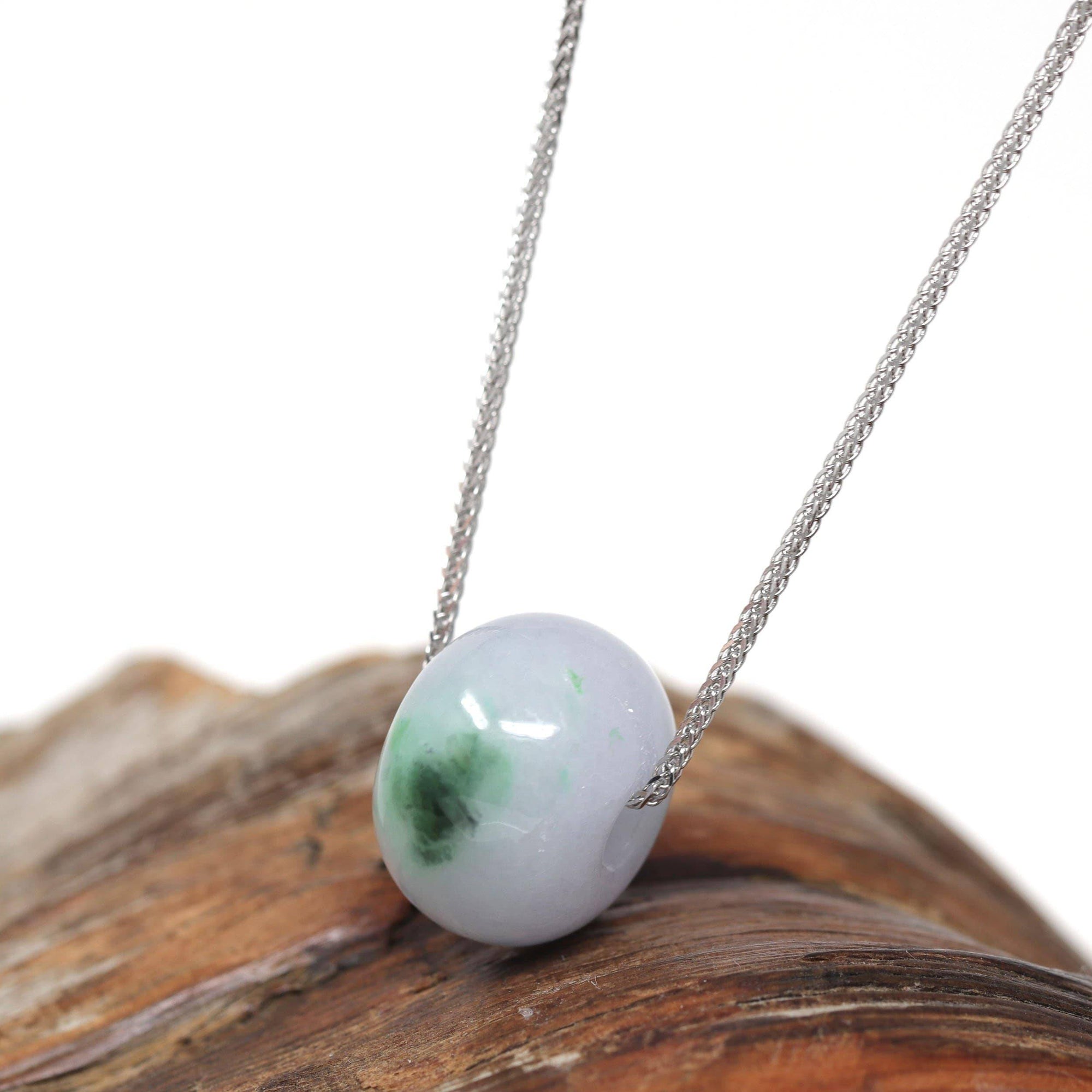 Baikalla Jewelry Jade Pendant Necklace Baikalla™ "Good Luck Button" Necklace Real Lavender Jade Lucky KouKou Pendant Necklace