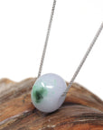 Baikalla Jewelry Jade Pendant Necklace Baikalla™ "Good Luck Button" Necklace Real Lavender Jade Lucky KouKou Pendant Necklace