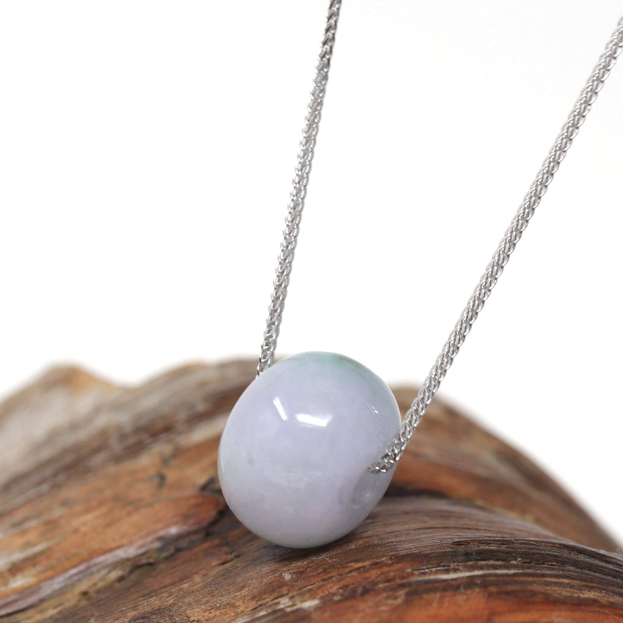 Baikalla Jewelry Jade Pendant Necklace Baikalla™ "Good Luck Button" Necklace Real Lavender Jade Lucky KouKou Pendant Necklace