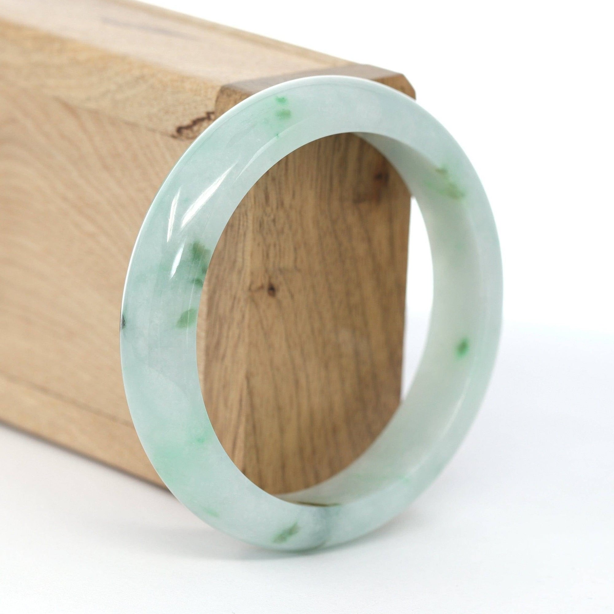 Baikalla Jewelry Jadeite Jade Bangle Bracelet Baikalla "Classic Bangle" Green Natural Jadeite Jade Bangle ( 57.35 mm ) #617