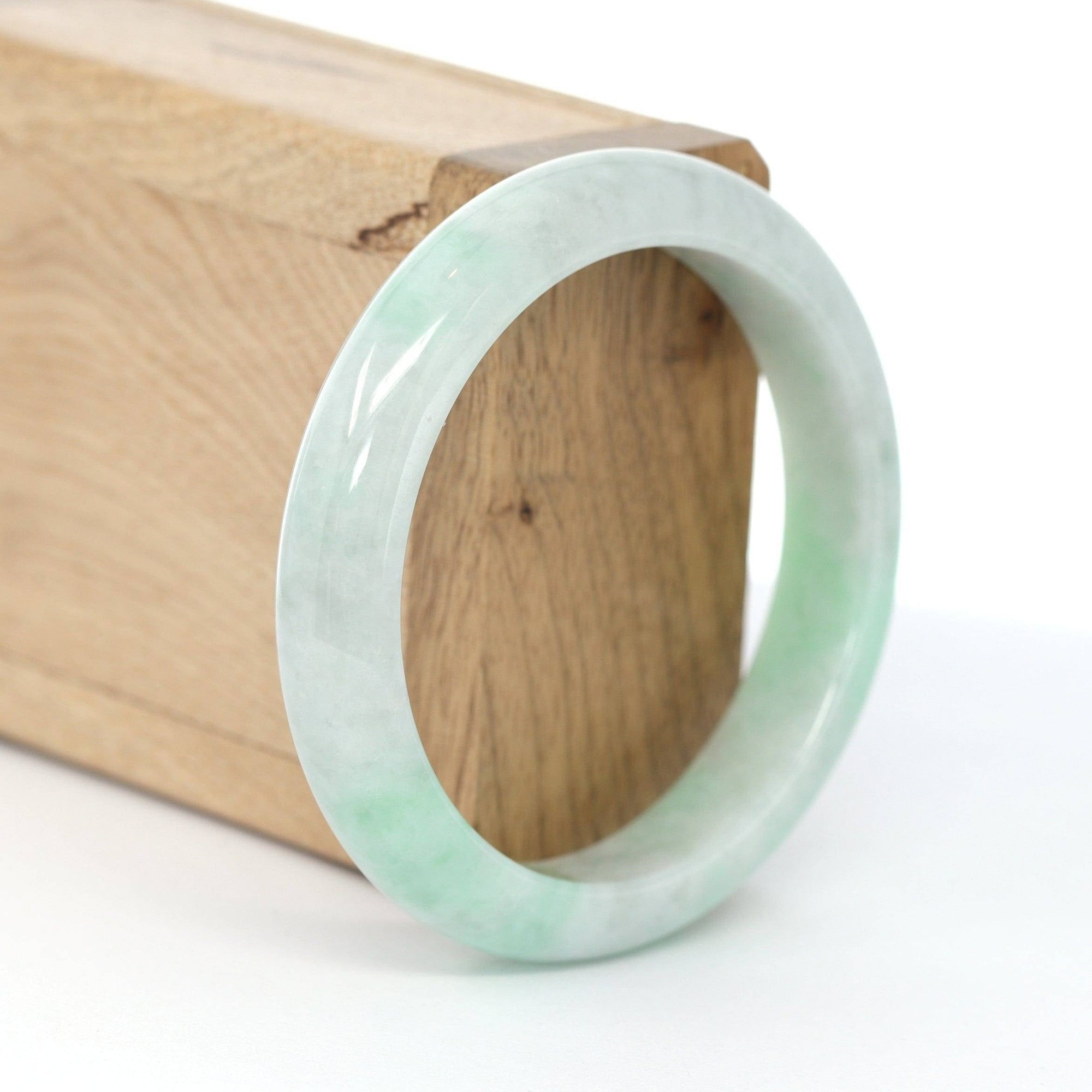 Baikalla Jewelry Jadeite Jade Bangle Bracelet Lavender- Green Natural Genuine Burmese Jadeite Jade Bangle 