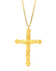 Baikalla Jewelry 24K Pure Yellow Gold Pendant Pendant Only 24k Yellow Gold Crosse Charm Necklace