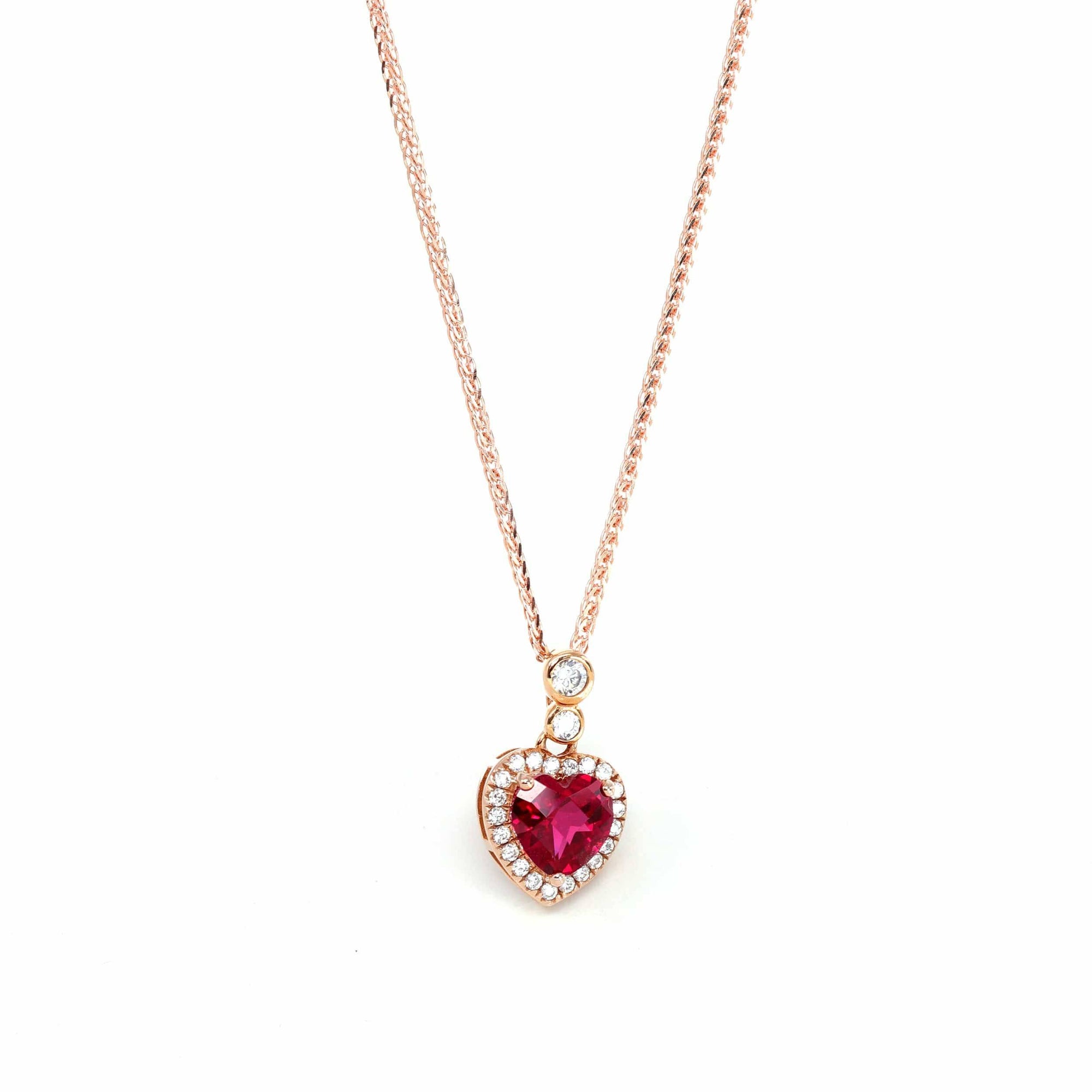 Baikalla Jewelry Gold Sapphire Necklace 18k Rose Gold Lab. Created Sapphire, Ruby & CZ Pendant Necklace