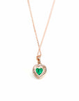 Baikalla Jewelry Emerald Pendant Necklace 18k Rose Gold  Lab. Created Emerald & CZ Pendant Necklace