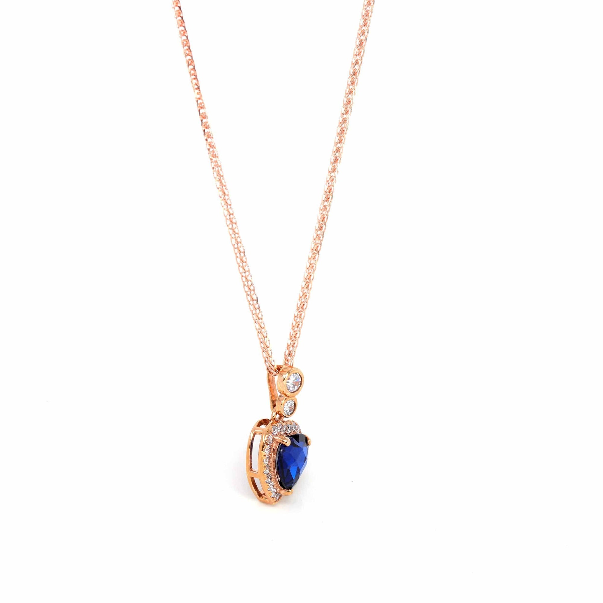 Baikalla Jewelry Gold Sapphire Necklace 18k Rose Gold Lab. Created Sapphire, Ruby & CZ Pendant Necklace