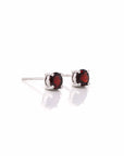 Baikalla Jewelry Gold Gemstone Earrings Baikalla 14k Classic White Gold Natural 1cttw Garnet Stud Earrings