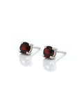 Baikalla Jewelry Gold Gemstone Earrings Baikalla 14k Classic White Gold Natural 1cttw Garnet Stud Earrings