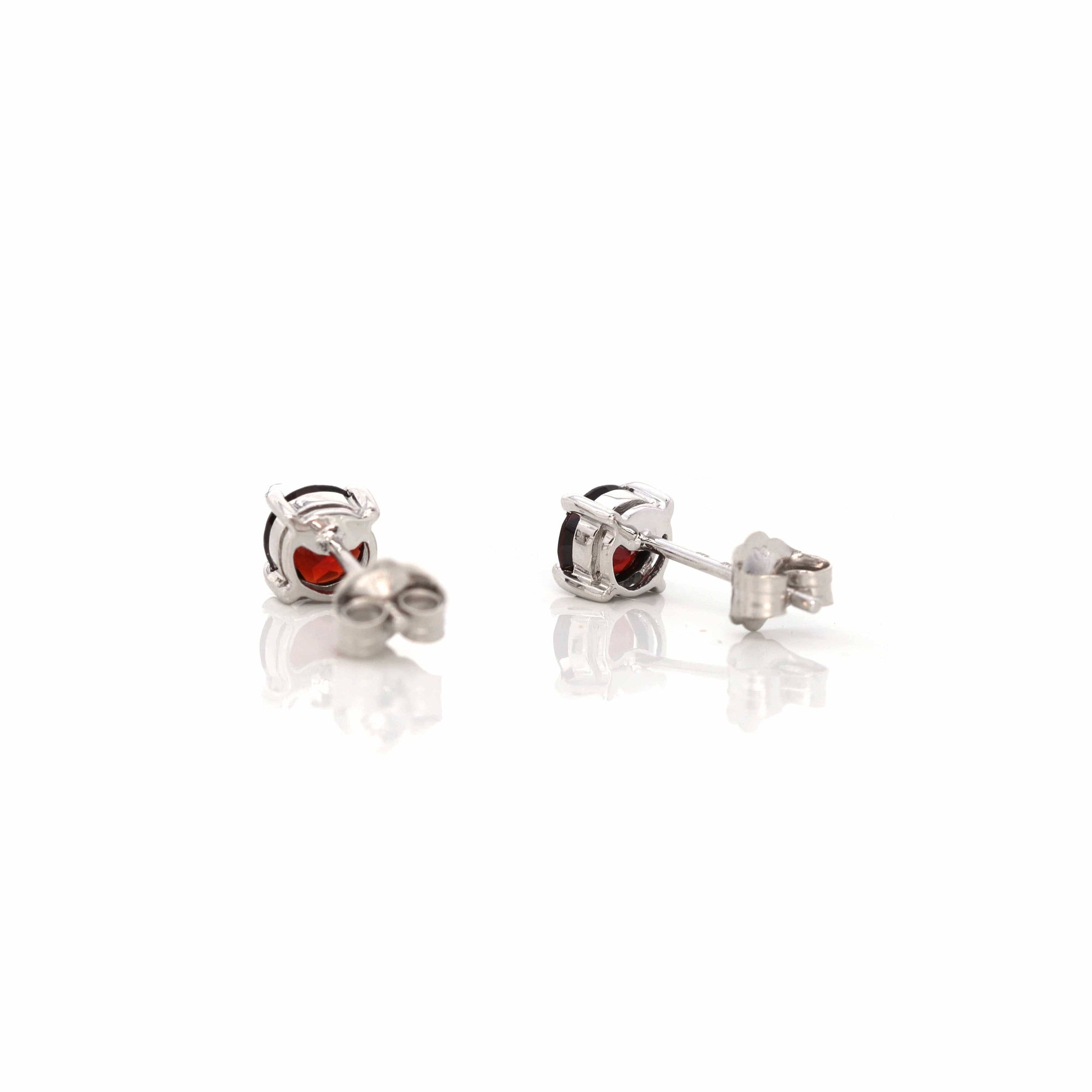 Baikalla Jewelry Gold Gemstone Earrings Baikalla 14k Classic White Gold Natural 1cttw Garnet Stud Earrings