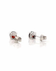 Baikalla Jewelry Gold Gemstone Earrings Baikalla 14k Classic White Gold Natural 1cttw Garnet Stud Earrings