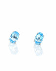 Baikalla Jewelry Gold Gemstone Earrings Baikalla 14k Classic White Gold 1 CTTW Natural Blue Topaz Earrings