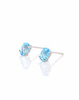 Baikalla Jewelry Gold Gemstone Earrings Baikalla 14k Classic White Gold 1 CTTW Natural Blue Topaz Earrings