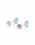 Baikalla Jewelry Gold Gemstone Earrings Baikalla 14k Classic White Gold 1 CTTW Natural Blue Topaz Earrings