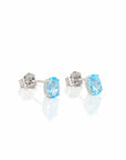 Baikalla Jewelry Gold Gemstone Earrings Baikalla 14k Classic White Gold 1 CTTW Natural Blue Topaz Earrings