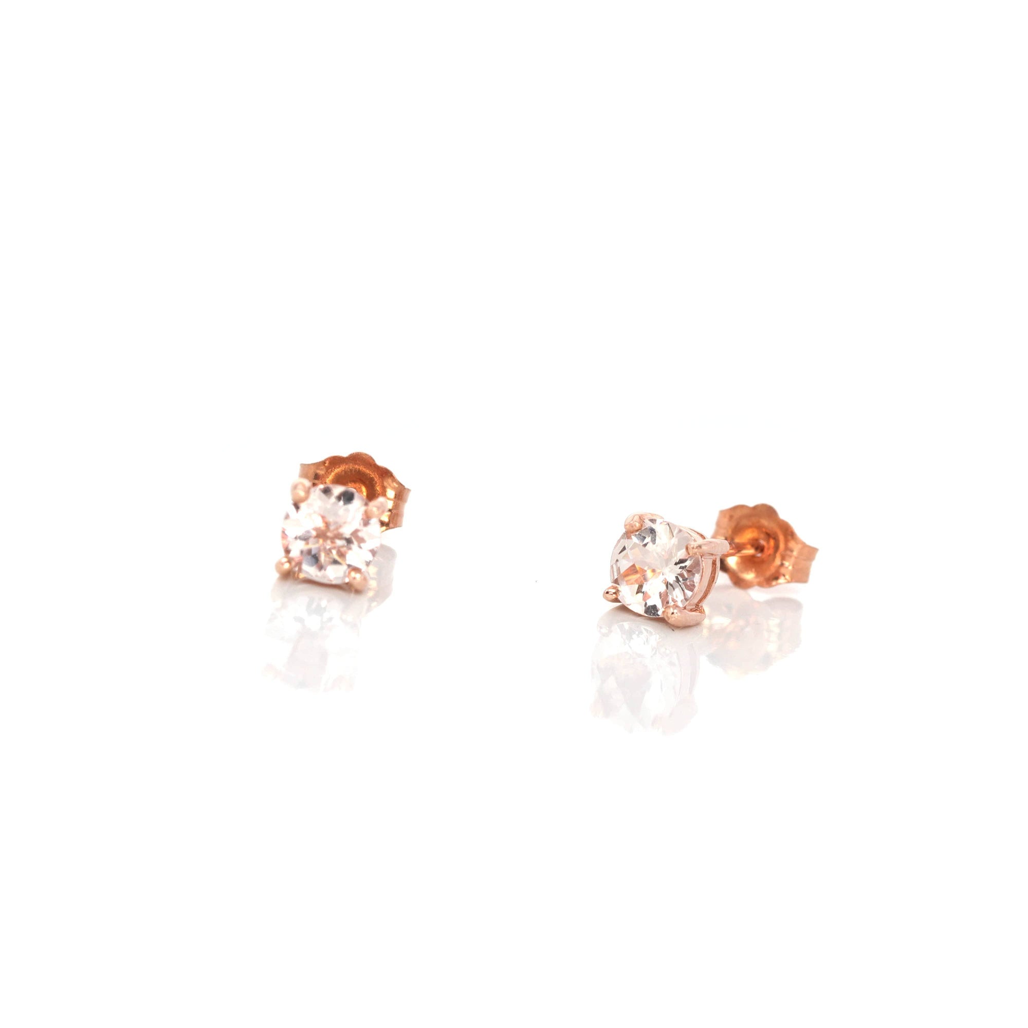 Baikalla Jewelry Gold Gemstone Earrings Baikalla 14k Rose Gold 0.95ct Natural Morganite Earrings