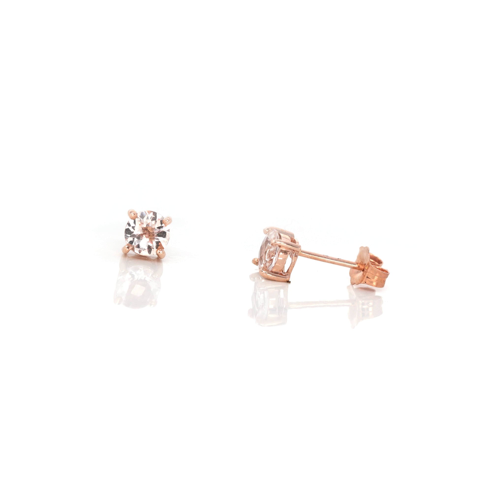 Baikalla Jewelry Gold Gemstone Earrings Baikalla 14k Rose Gold 0.95ct Natural Morganite Earrings