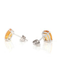 Baikalla Jewelry Gold Gemstone Earrings Baikalla 14k Classic White Gold Natural 6*8mm Emerald Cushion Cut Citrine Earrings