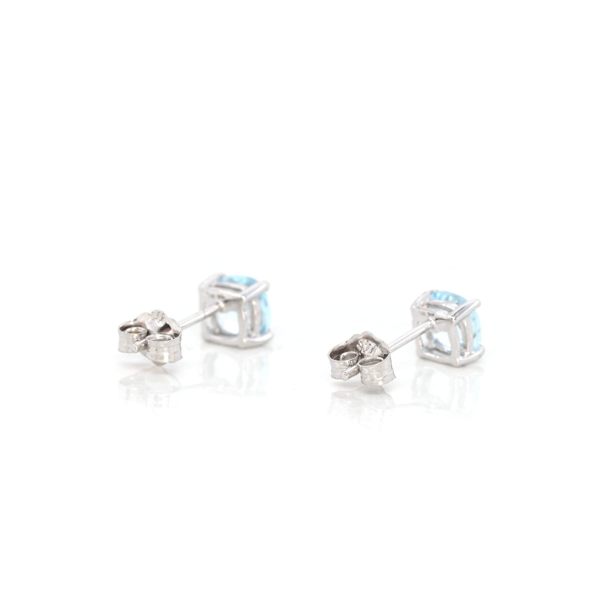 Baikalla Jewelry Gold Gemstone Earrings Baikalla™ 14k Classic White Gold Natural Aquamarine Earrings