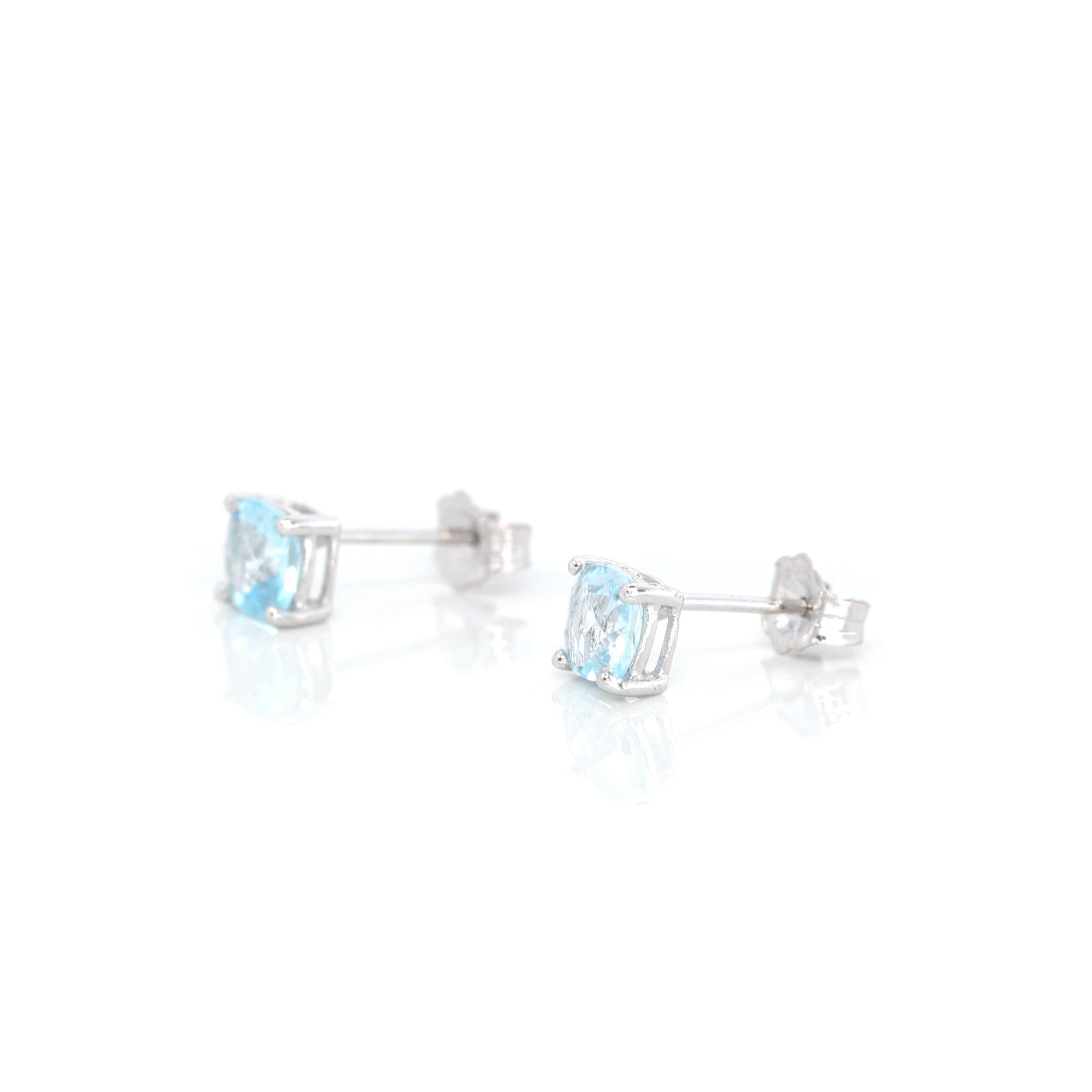 Baikalla Jewelry Gold Gemstone Earrings Baikalla™ 14k Classic White Gold Natural Aquamarine Earrings