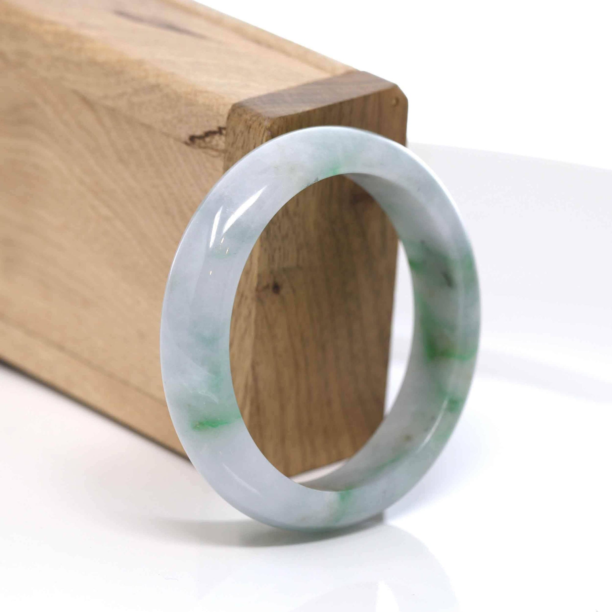 Baikalla Jewelry Jadeite Jade Bangle Bracelet Baikalla "Classic Bangle" Green Natural Burmese Jadeite Jade Bangle  52.63mm ) #544