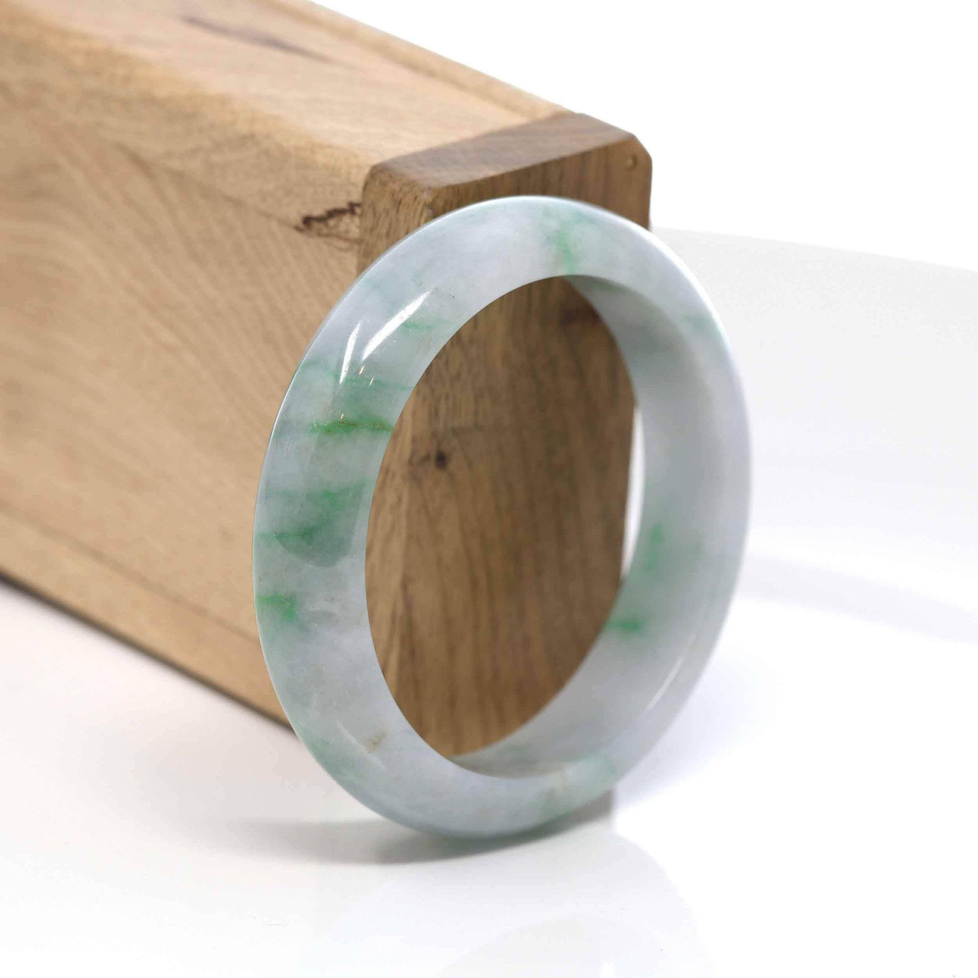 Baikalla Jewelry Jadeite Jade Bangle Bracelet Baikalla "Classic Bangle" Green Natural Burmese Jadeite Jade Bangle  52.63mm ) #544