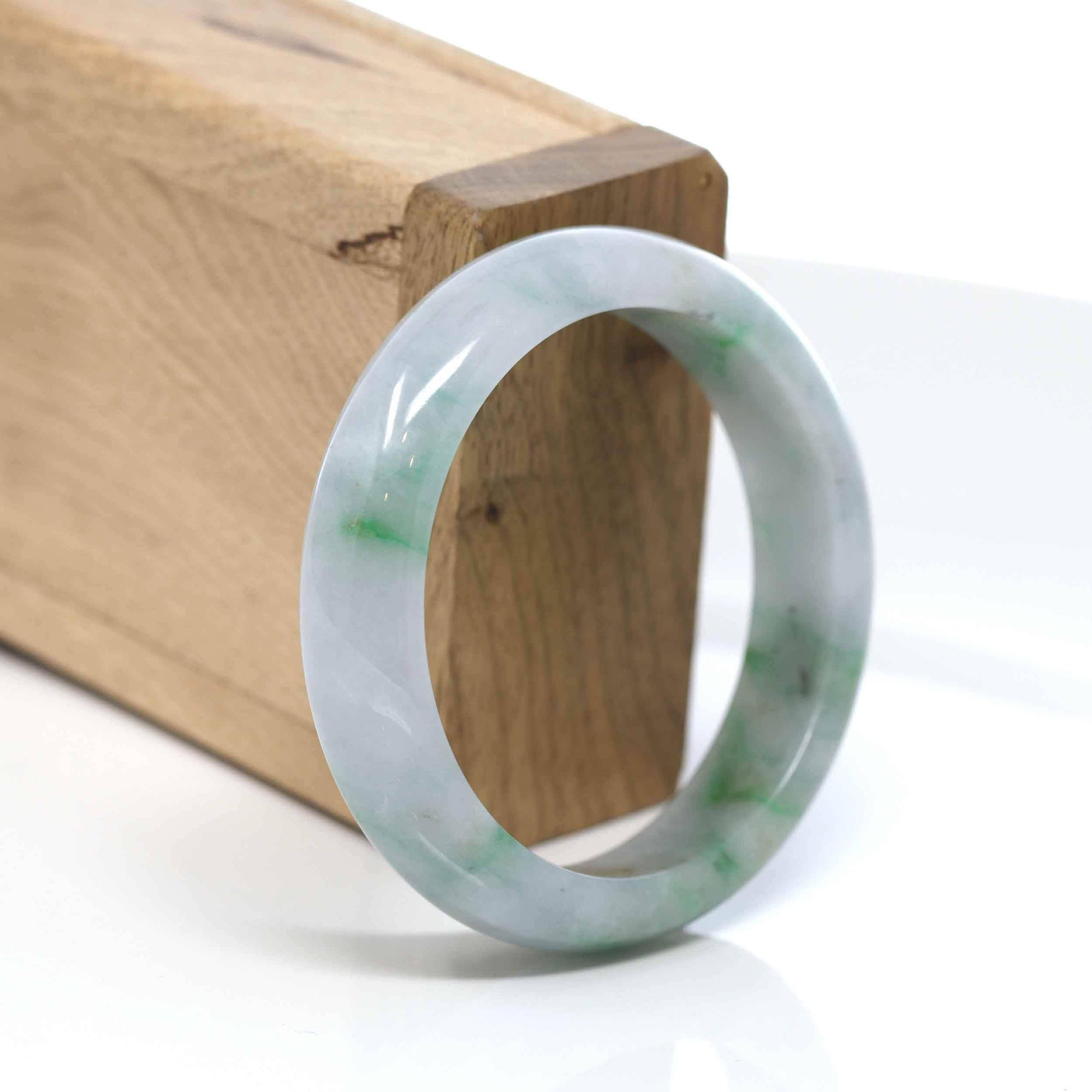 Baikalla Jewelry Jadeite Jade Bangle Bracelet Baikalla "Classic Bangle" Green Natural Burmese Jadeite Jade Bangle  52.63mm ) #544