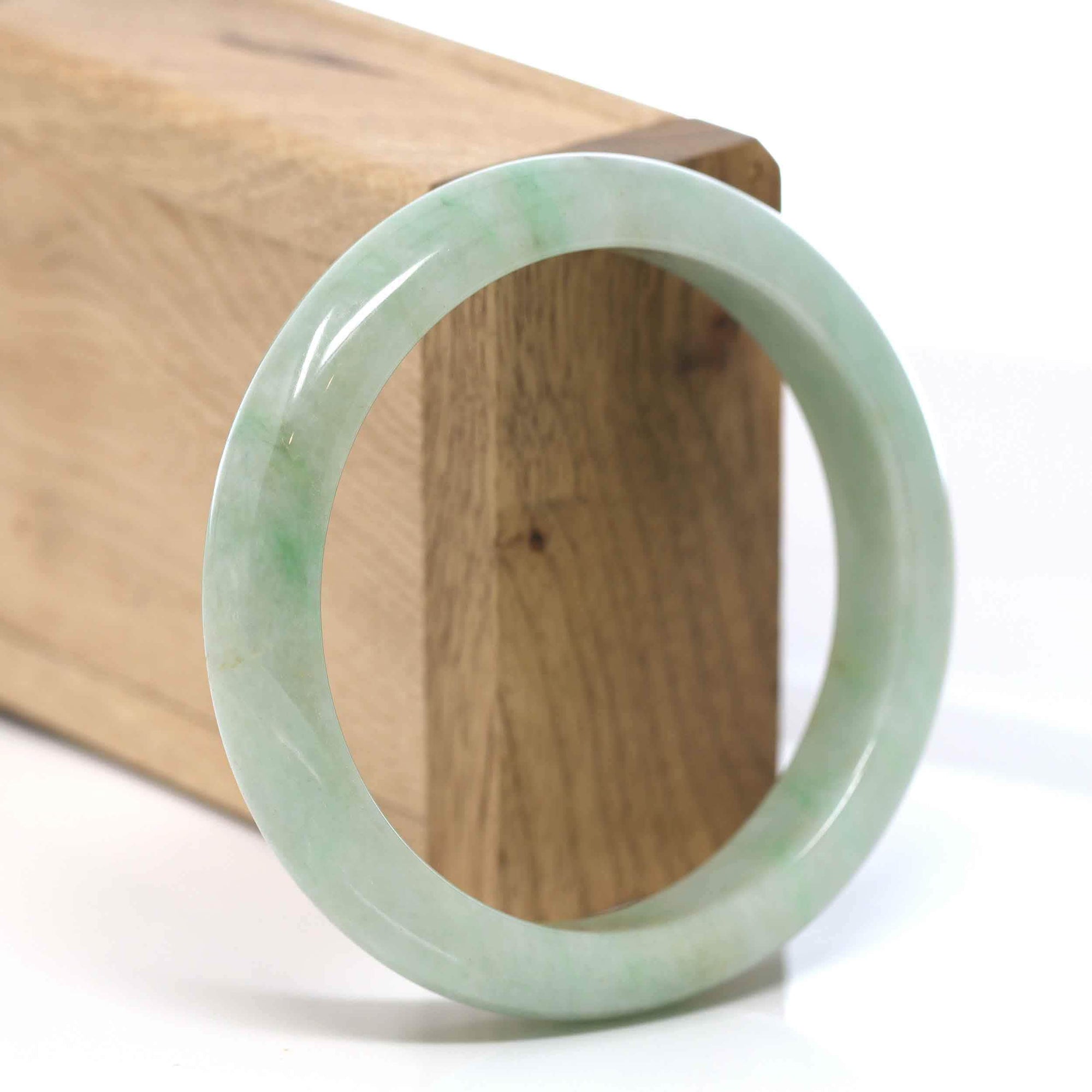 Baikalla Jewelry Jadeite Jade Bangle Bracelet Baikalla "Classic Bangle" Blue Green Natural Burmese Jadeite Jade Bangle ( 57.53 mm )#301