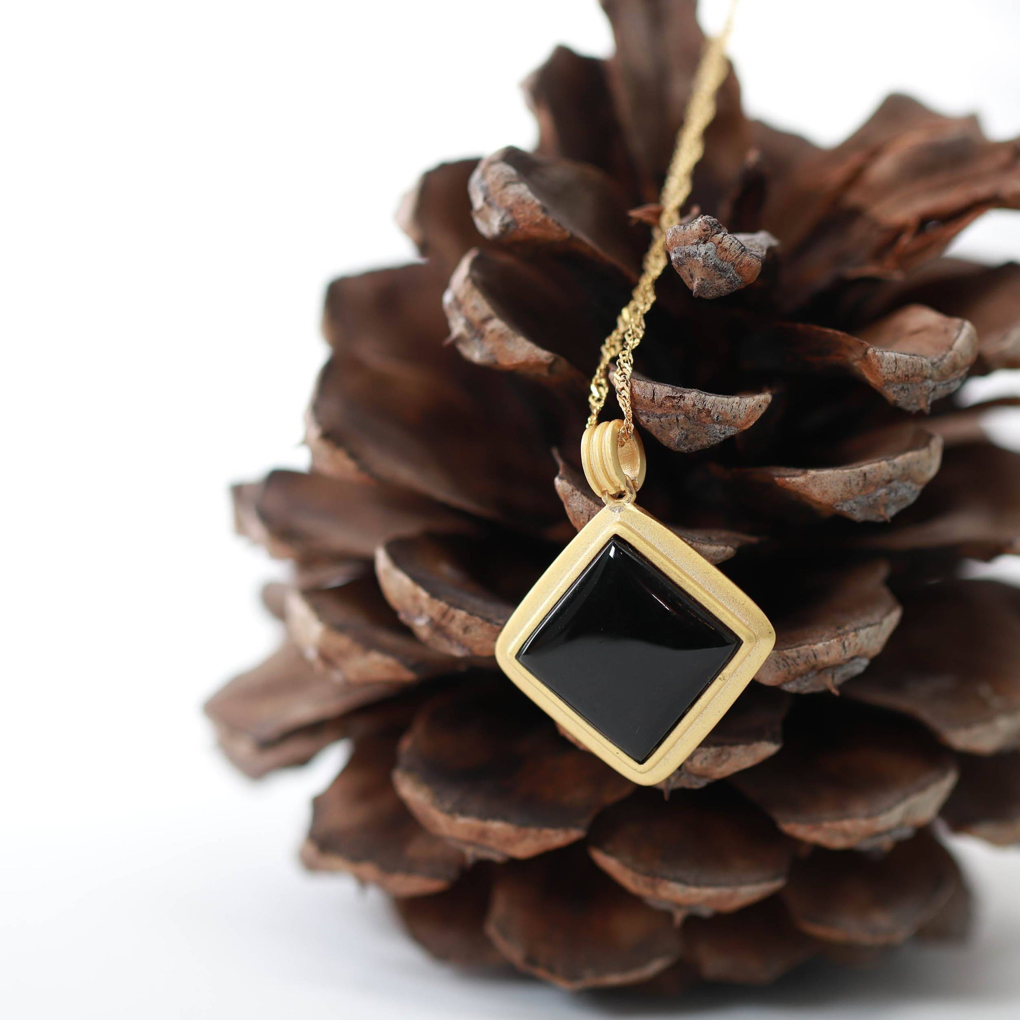 Baikalla Jewelry Silver Jade Pendant Necklace Baikalla™ Sterling Silver Real Black Nephrite Jade Classic Square Pendant Necklace