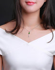 Baikalla Jewelry Nephrite Jade Necklace Baikalla™ "The Key to My Heart" Sterling Silver Genuine Nephrite Green Jade Key Pendant Necklace