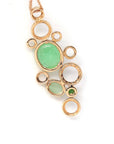 Baikalla Jewelry Gold Jadeite Necklace 18k Rose Gold Jadeite Jade Diamond Bubble Pendant Necklace